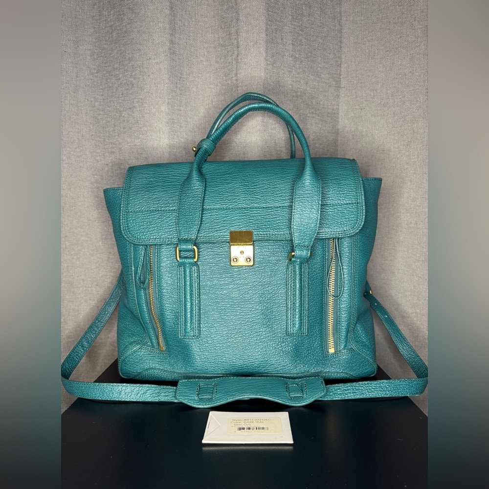 3.1 Philip Lim Pashli Top Handle Leather Satchel Bag in Dark Teal